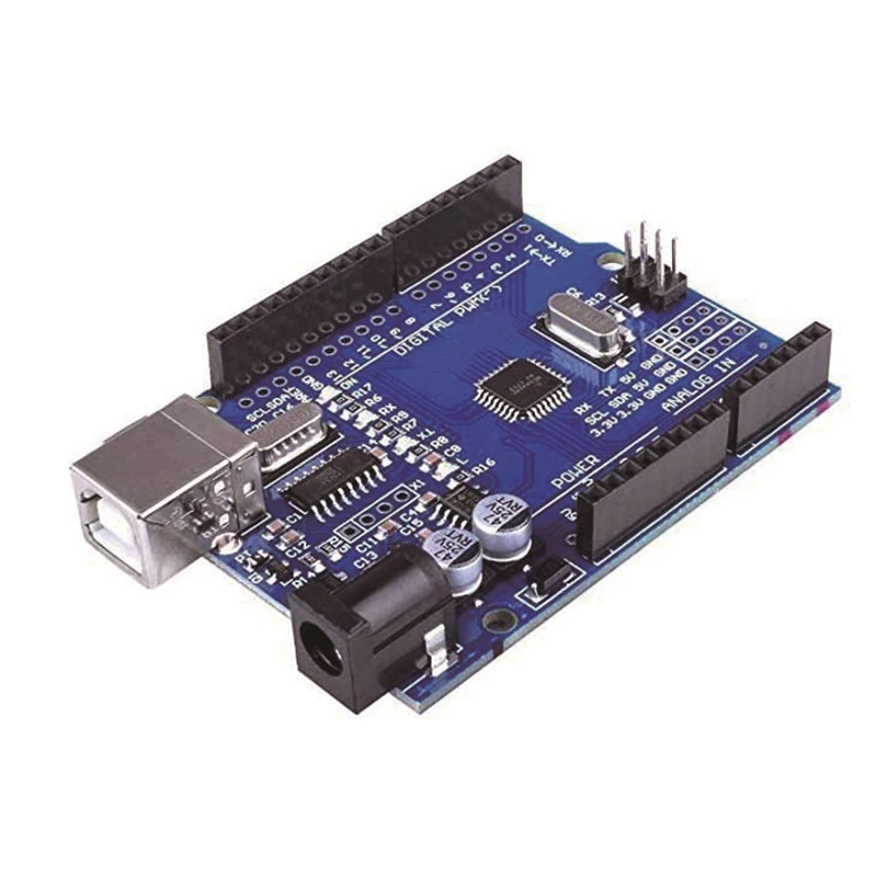 Placa Uno R3 compatível com Arduino (ATmega328P SMD, CH340)